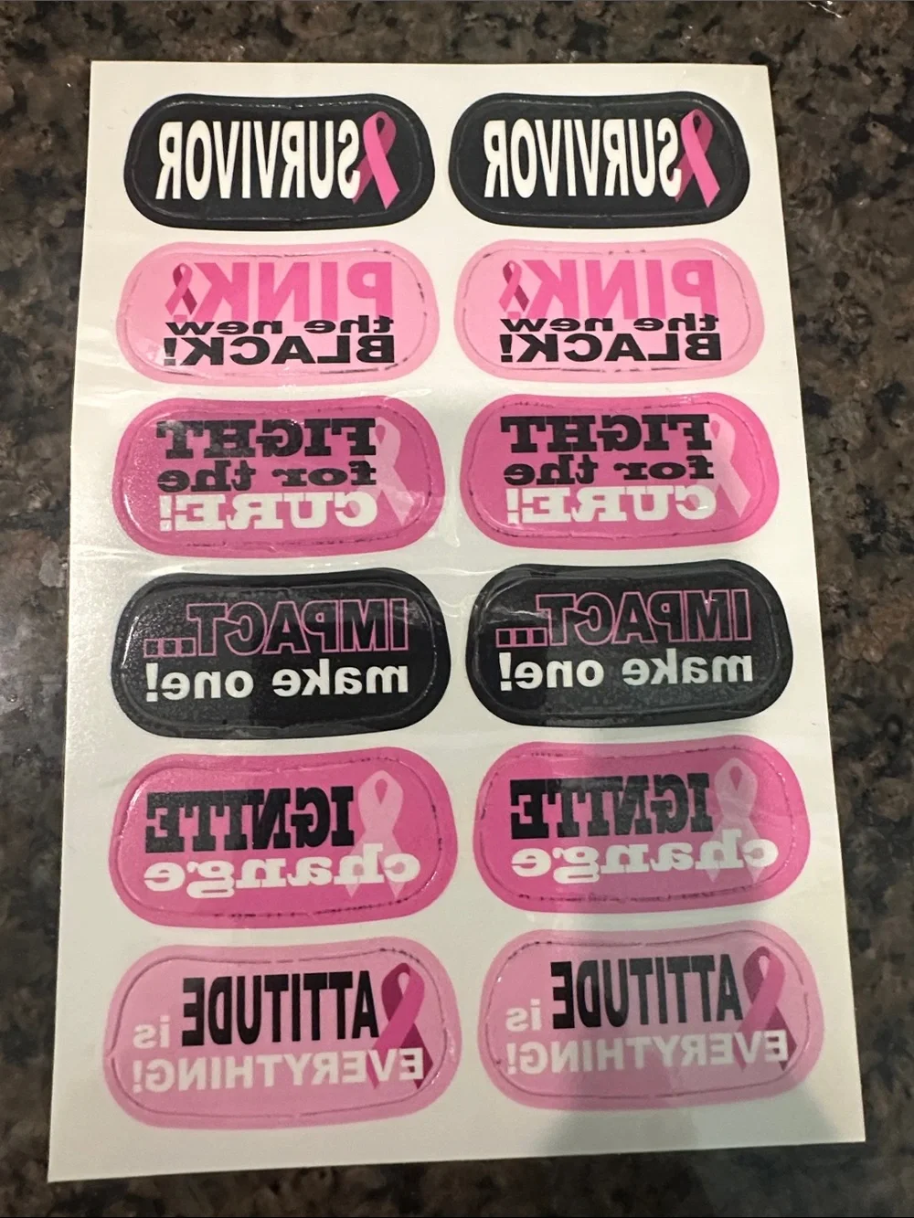 Pink & Black Breast Cancer Awareness under eye tatoos